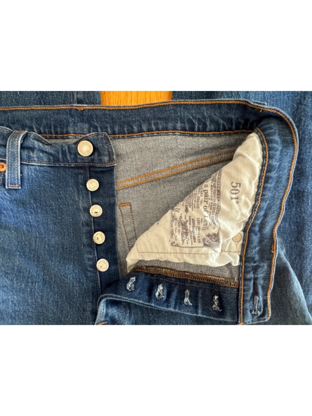 Levi's Button Fly 501 Original Premium Cropped Jeans W32 L26 Raw Hem Women's